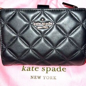 Kate Spade MD Compbifold Wallet, black, quilted